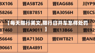 【每天限行英文,限行日开车怎样处罚】