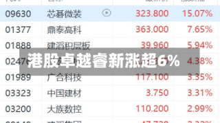 港股卓越睿新涨超6%