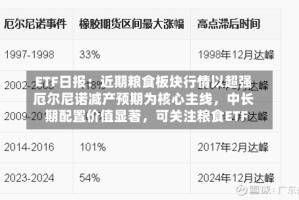 ETF日报：近期粮食板块行情以超强厄尔尼诺减产预期为核心主线，中长期配置价值显著，可关注粮食ETF
