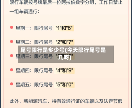 尾号限行是多少号(今天限行尾号是几呀)