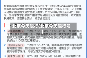 北京今天限行(北京今天限行号)