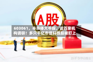 603061，半导体大牛股，逾百家机构调研！多只千亿市值科技股被盯上