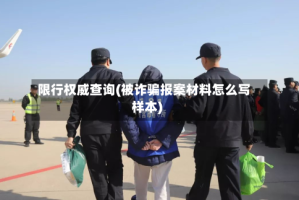 限行权威查询(被诈骗报案材料怎么写样本)