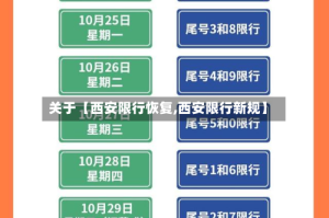 关于【西安限行恢复,西安限行新规】