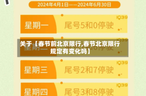 关于【春节前北京限行,春节北京限行规定有变化吗】
