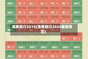 海南限行2019(海南限行2024最新规定)