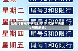最近【北京车辆限行申请,北京车辆限行规则最新】