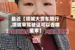 最近【项城大货车限行,项城审驾驶证可以去哪里审】