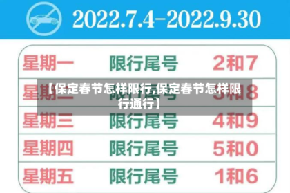 【保定春节怎样限行,保定春节怎样限行通行】