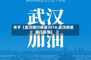 关于【武汉限行桥梁2018,武汉桥梁通行规定】