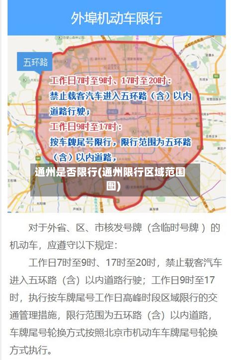 通州是否限行(通州限行区域范围图)-第1张图片