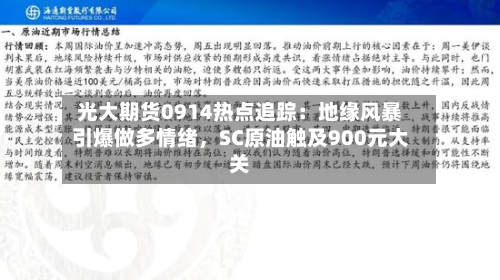 光大期货0914热点追踪：地缘风暴引爆做多情绪，SC原油触及900元大关-第1张图片