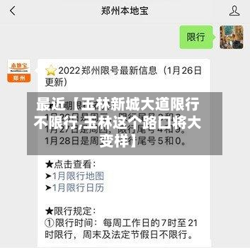 最近【玉林新城大道限行不限行,玉林这个路口将大变样】-第2张图片