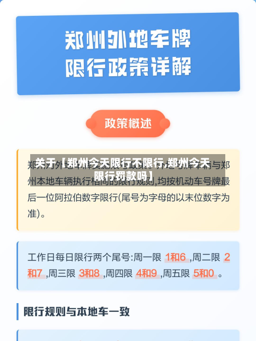 关于【郑州今天限行不限行,郑州今天限行罚款吗】-第1张图片